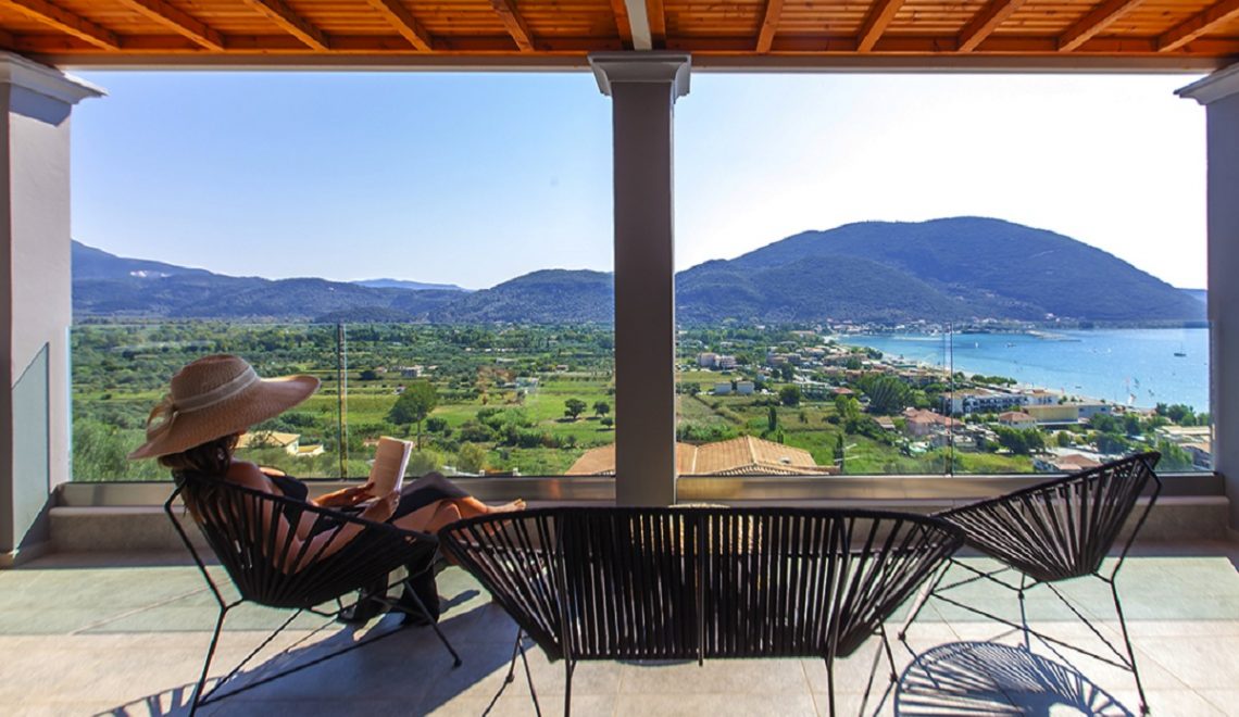 Villa Drakatos in vasiliki lefkas greece The blacony view