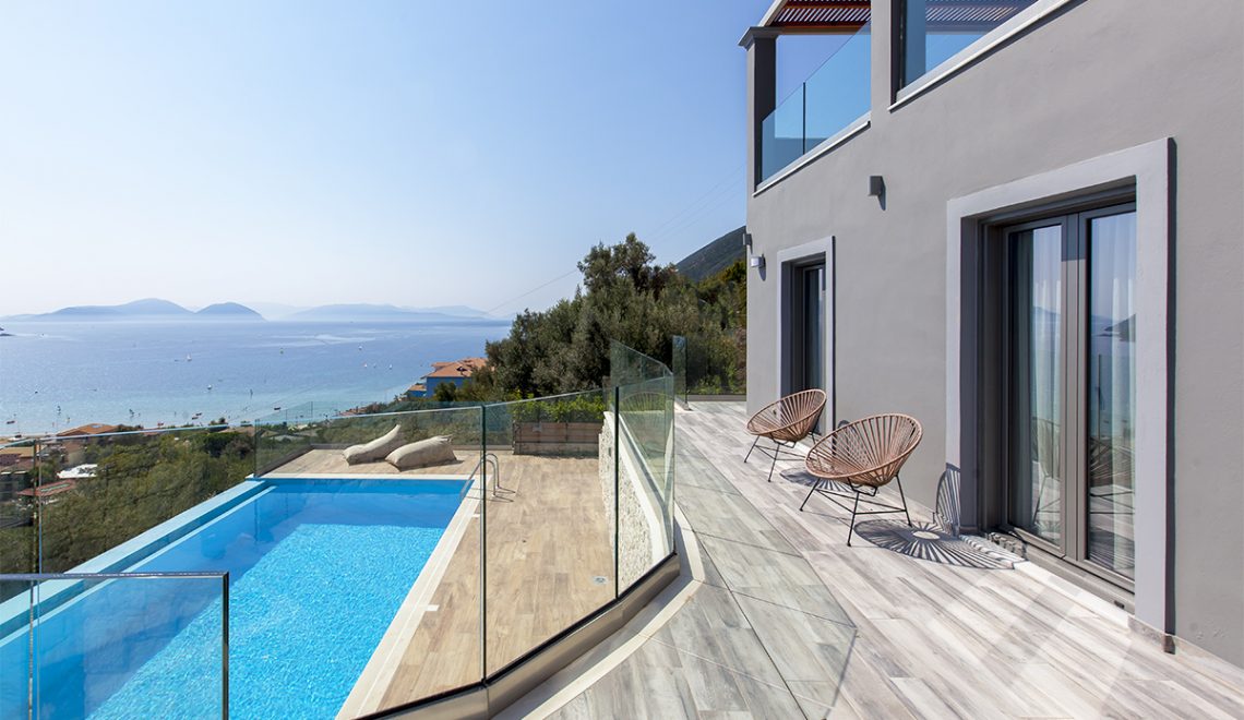 Villa irene in vasiliki lefkadan infinity pool with panoramic sea view
