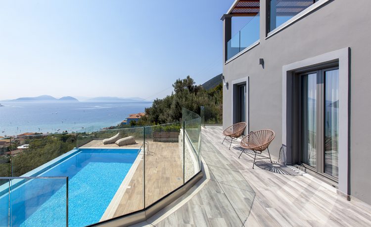 Villa irene in vasiliki lefkadan infinity pool with panoramic sea view