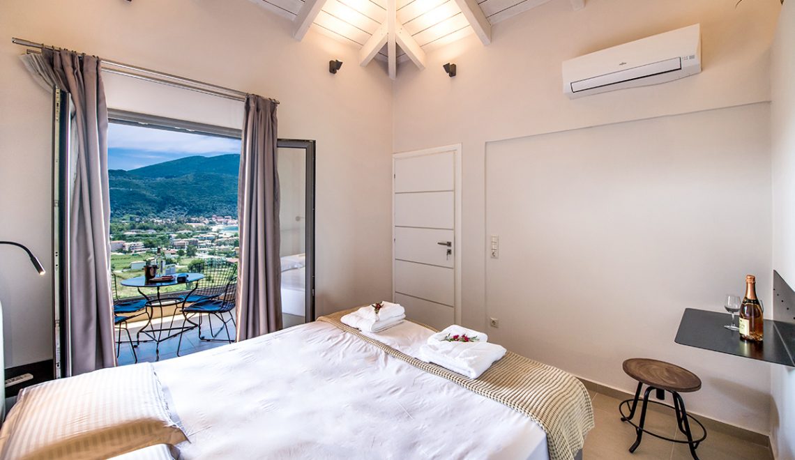 Villa maria in vasiliki lefkada, luxury accommodation with exciting views from the balcony of the bedroom