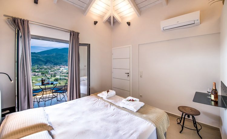 Villa maria in vasiliki lefkada, luxury accommodation with exciting views from the balcony of the bedroom