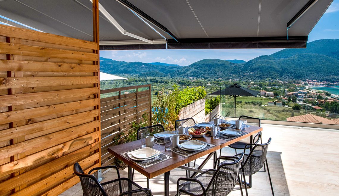 Villa maria in vasiliki lefkada Outdoor dining with panoramic view