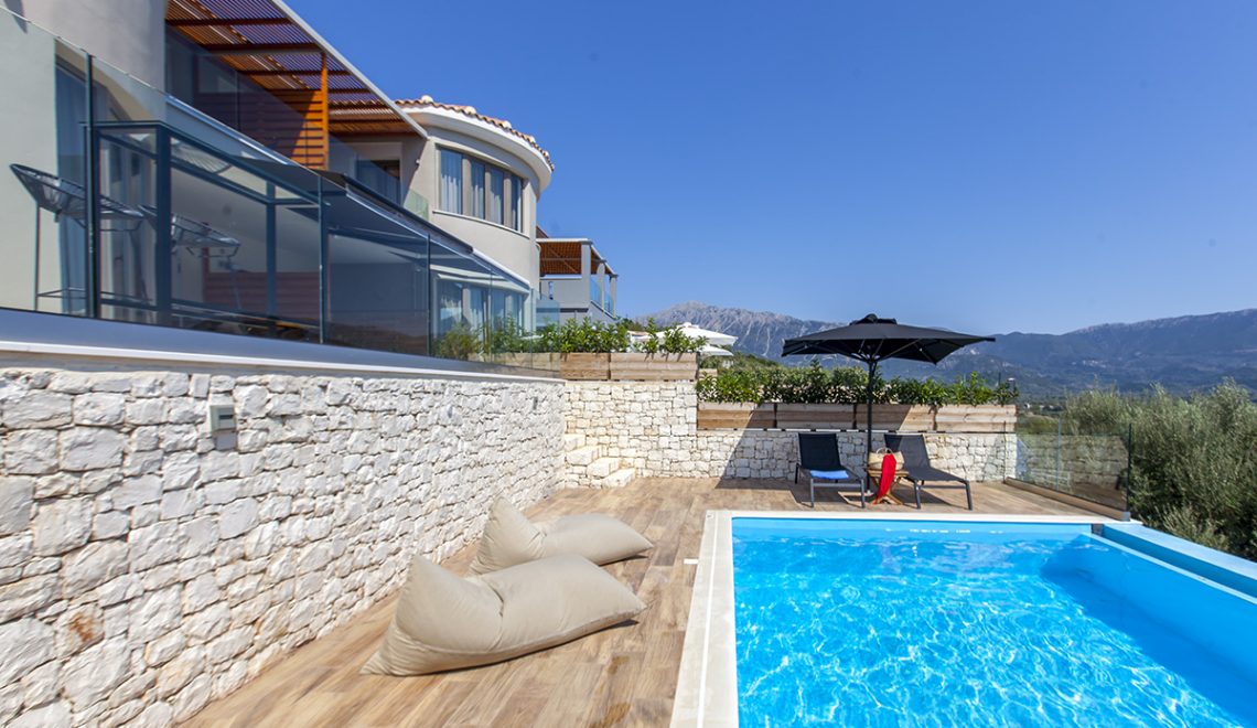 Villa Maria in Vasiliki lefkada greece with private swimming pool and mountain view